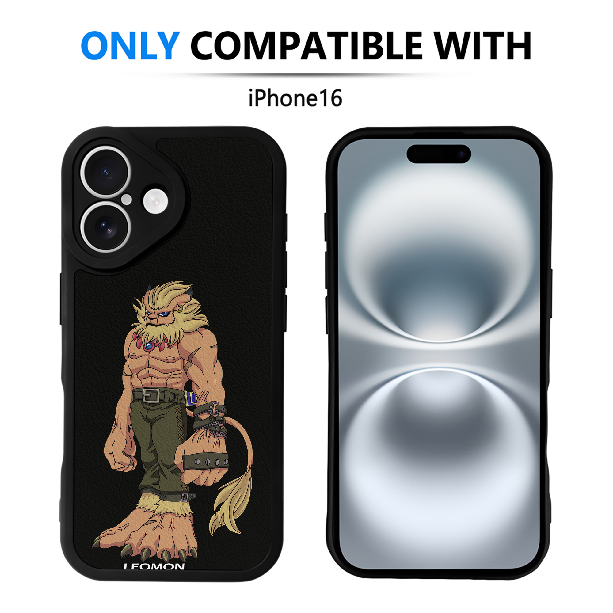 （画像用） Digimon デジタルモンスター/デジモン 【iPhone 16シリーズ対応】シリコンスマホケース（レザー調） 材質：シリコン